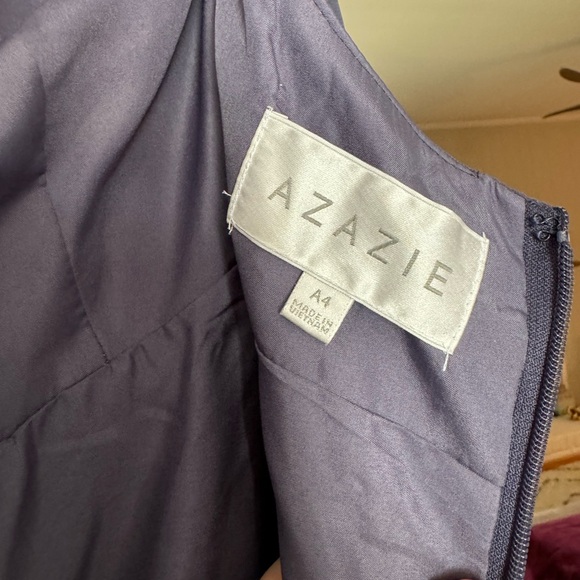 Azazie Davis - A-line V-Neck Chiffon Floor Length Bridesmaids Dress - Picture 4 of 4